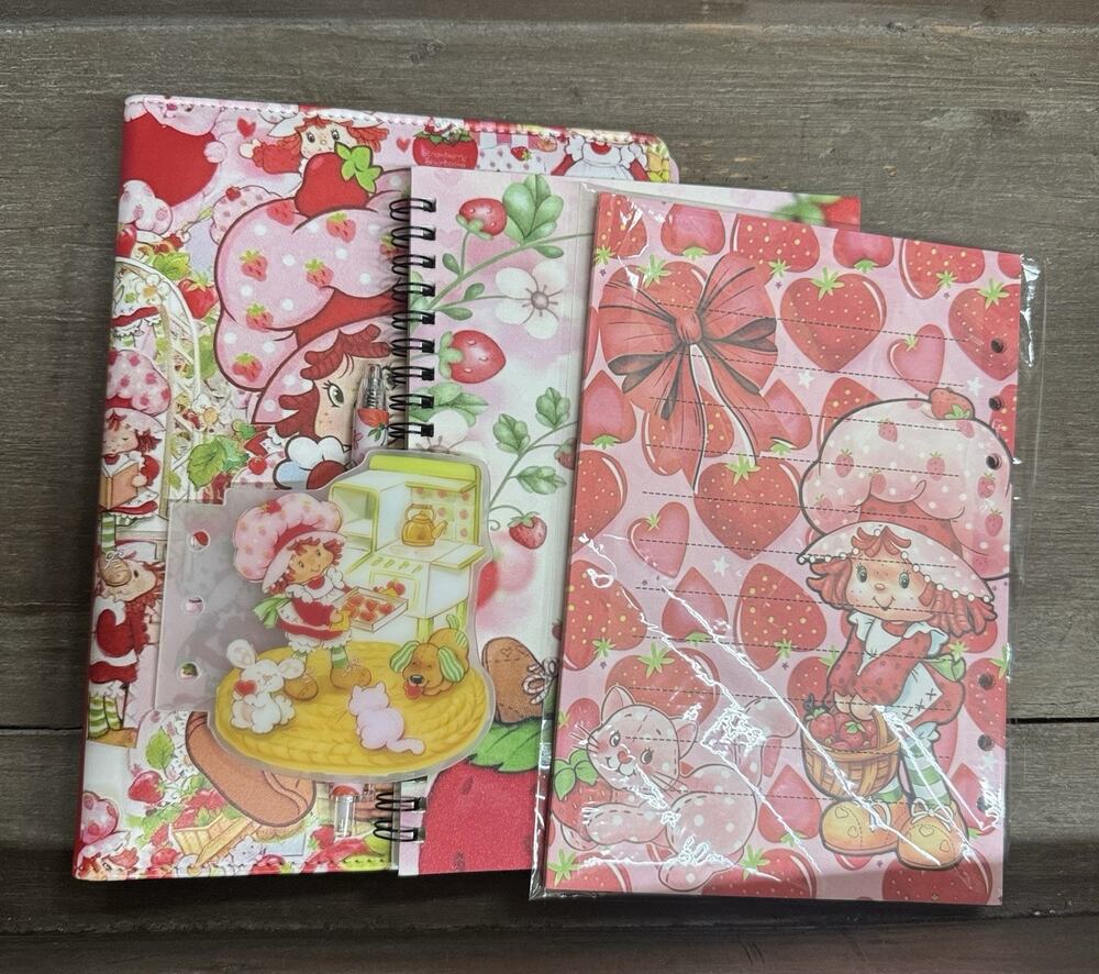 Strawberry Shortcake A5 Binder w/ Printed Stationery paper Bundle